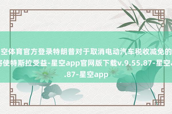 星空体育官方登录特朗普对于取消电动汽车税收减免的方针将使特斯拉受益-星空app官网版下载v.9.55.87-星空app