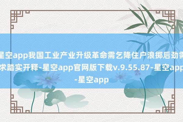 星空app我国工业产业升级革命需乞降住户浪掷后劲需求踏实开释-星空app官网版下载v.9.55.87-星空app
