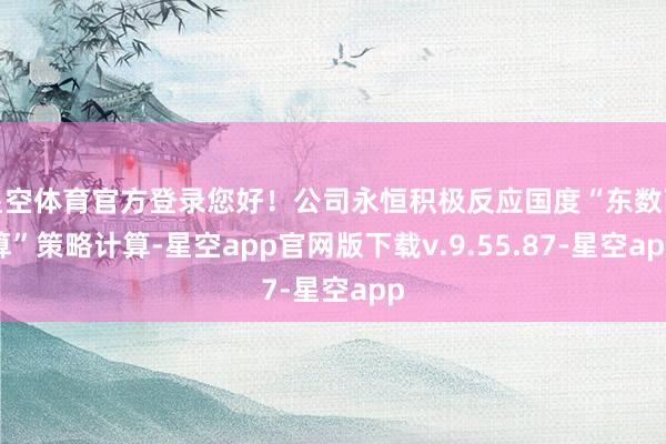 星空体育官方登录您好！公司永恒积极反应国度“东数西算”策略计算-星空app官网版下载v.9.55.87-星空app
