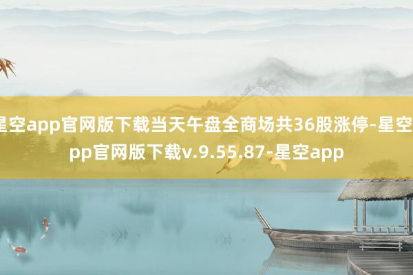 星空app官网版下载当天午盘全商场共36股涨停-星空app官网版下载v.9.55.87-星空app