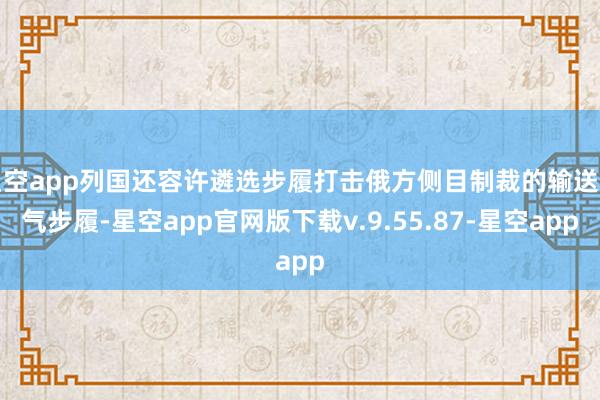 星空app列国还容许遴选步履打击俄方侧目制裁的输送油气步履-星空app官网版下载v.9.55.87-星空app