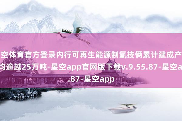 星空体育官方登录内行可再生能源制氢技俩累计建成产能年均逾越25万吨-星空app官网版下载v.9.55.87-星空app