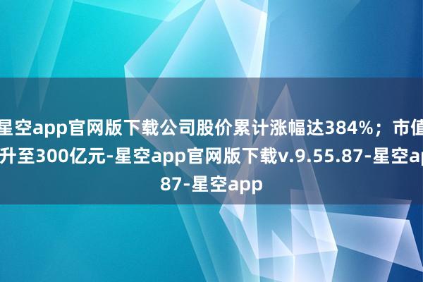 星空app官网版下载公司股价累计涨幅达384%;市值攀升至300亿元-星空app官网版下载v.9.55.87-星空app