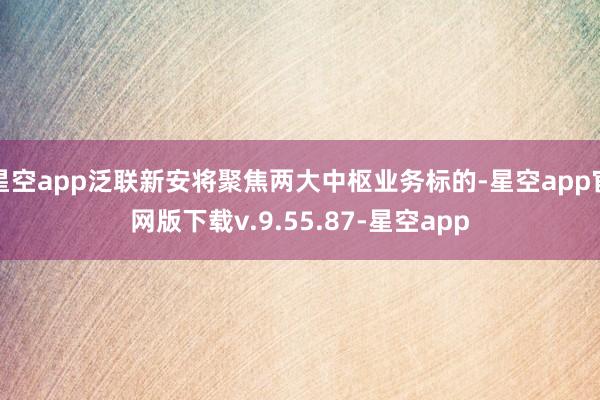 星空app泛联新安将聚焦两大中枢业务标的-星空app官网版下载v.9.55.87-星空app