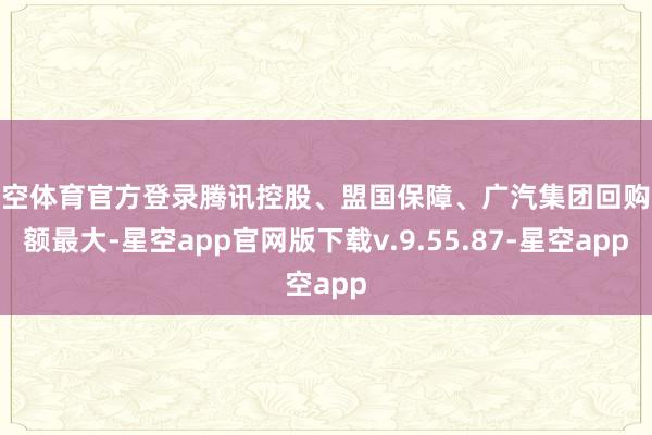 星空体育官方登录腾讯控股、盟国保障、广汽集团回购金额最大-星空app官网版下载v.9.55.87-星空app