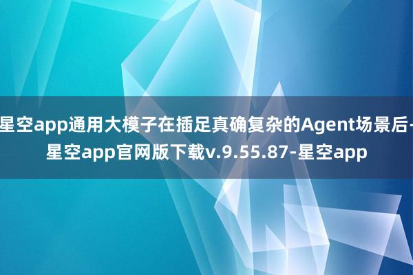 星空app通用大模子在插足真确复杂的Agent场景后-星空app官网版下载v.9.55.87-星空app