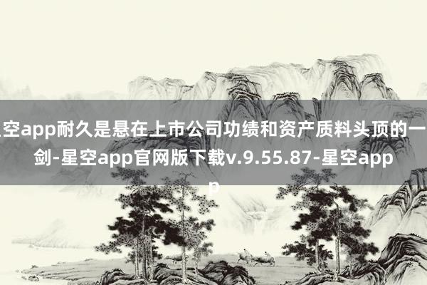 星空app耐久是悬在上市公司功绩和资产质料头顶的一把剑-星空app官网版下载v.9.55.87-星空app