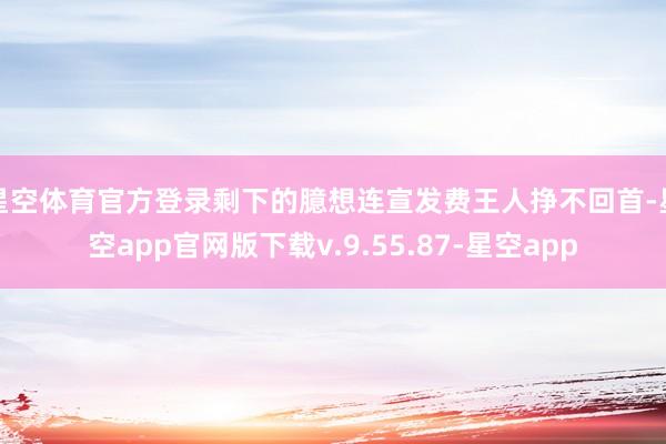 星空体育官方登录剩下的臆想连宣发费王人挣不回首-星空app官网版下载v.9.55.87-星空app